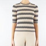 Maglia Beige-Nero in viscosa crêpe LEDA 16 MAX MARA WEEKEND 