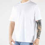 T-shirt Bianco in jersey di cotone con ricamo logo Relaxed fit LT26009 A001 LOW BRAND 