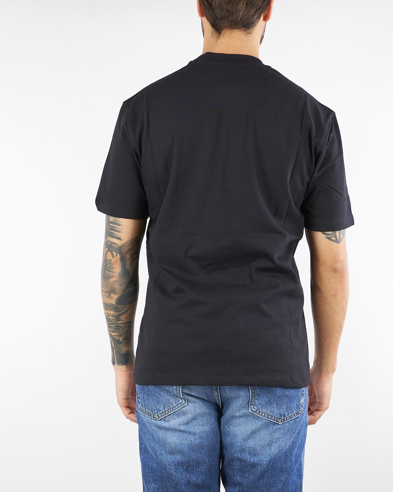 T-shirt Nero basic con ricamo logo sul petto TS3530 9 I'M BRIAN 