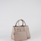 Tote media Greige con logo in rilievo