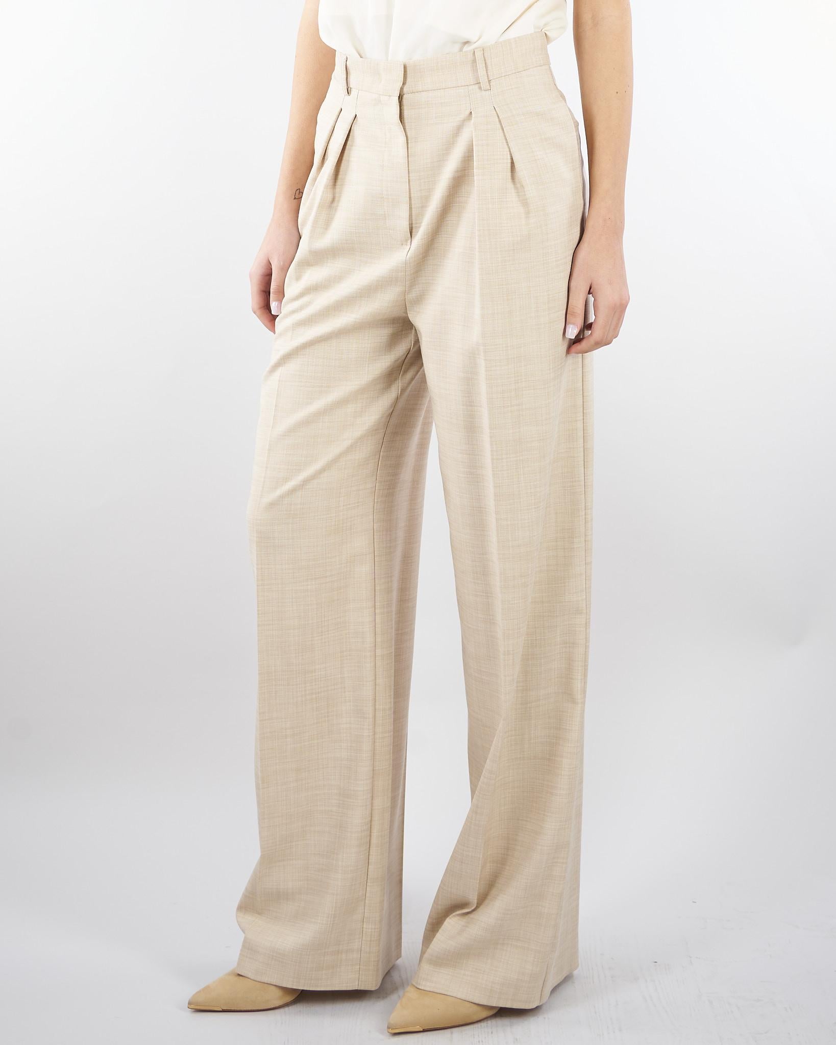 Pantalone Beige in tramato light PA01201TTEL0014 V0778 SIMONA CORSELLINI 