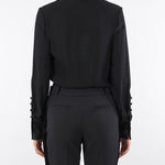 Body Nero in georgette di viscosa e raso CB00356E2 110 ELISABETTA FRANCHI 