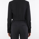 Body Nero in georgette di viscosa e raso CB00356E2 110 ELISABETTA FRANCHI 