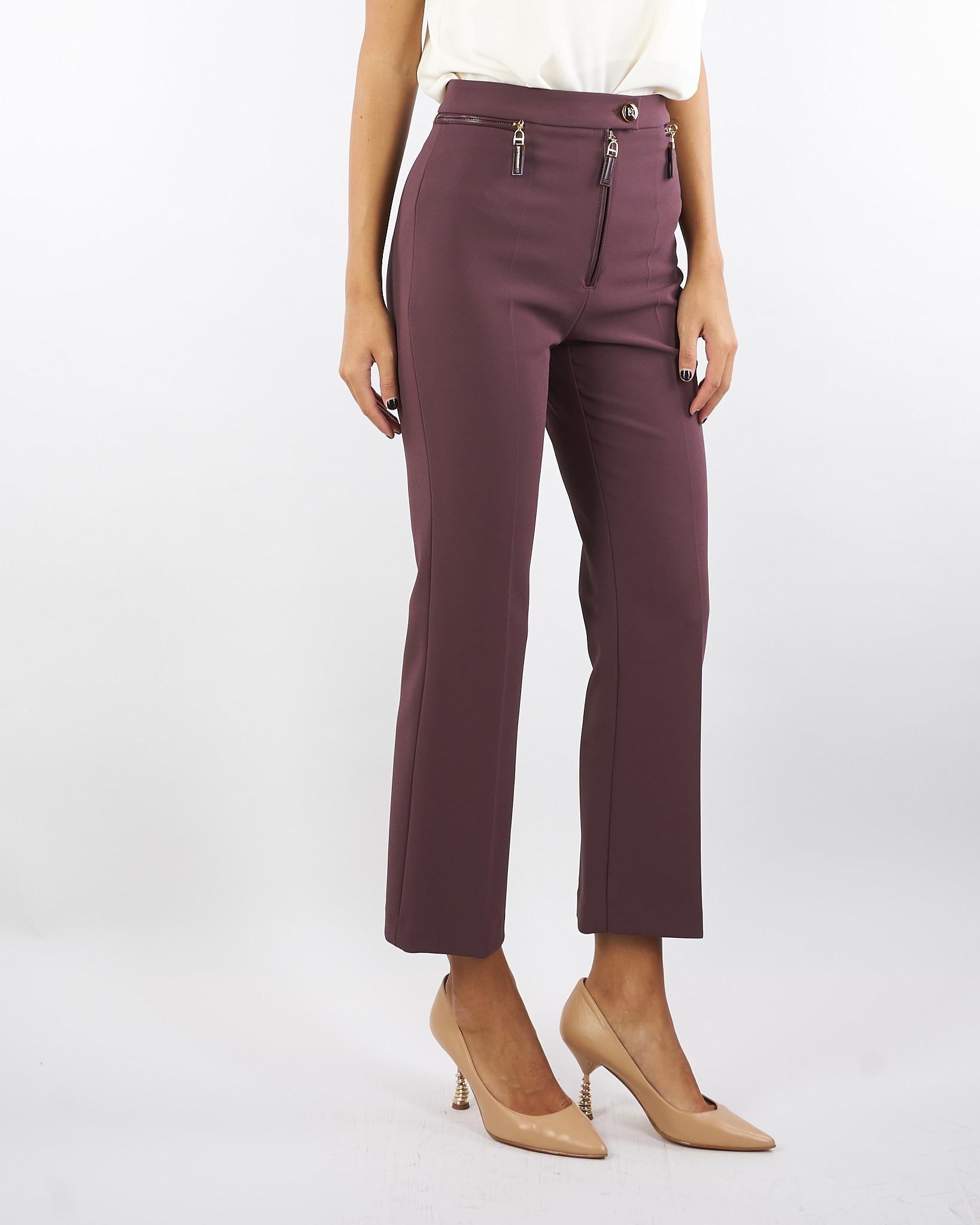 Pantaloni Merlot in doppio crêpe PA10856E2 EA4 ELISABETTA FRANCHI 
