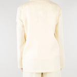 Giacca Ecru in lino con ricamii in paillettes SP5NT051 1004 ICONA 