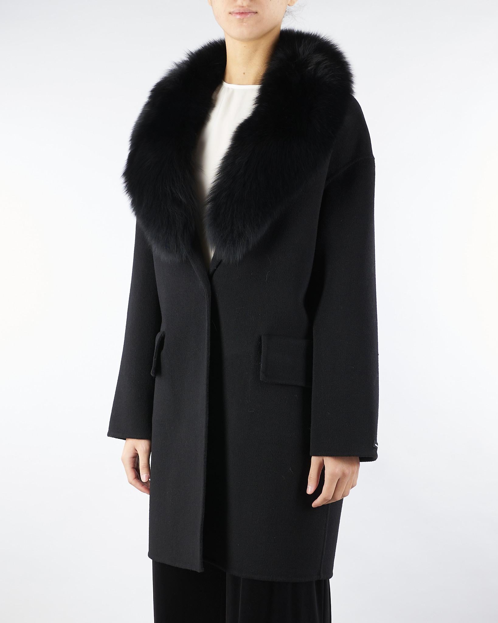 Cappotto in pura lana e cashmere con inserti in vera pelliccia AL405 99 ATELIER LEGORA 