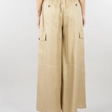 Pantalone Cargo Sabbia in gabardina di lino WKIFINALE 1 MAX MARA WEEKEND 