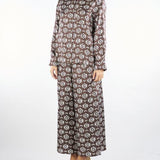 Pantalone Marrone ampio in seta TORTONA 1 MAX MARA WEEKEND 