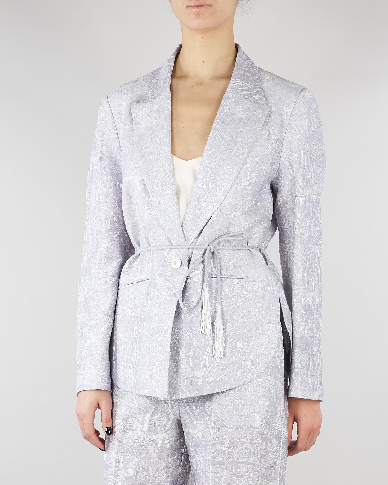 Giacca jacquard Polvere organza seta e lino ricamata GI095350330051 760 SEVENTY 