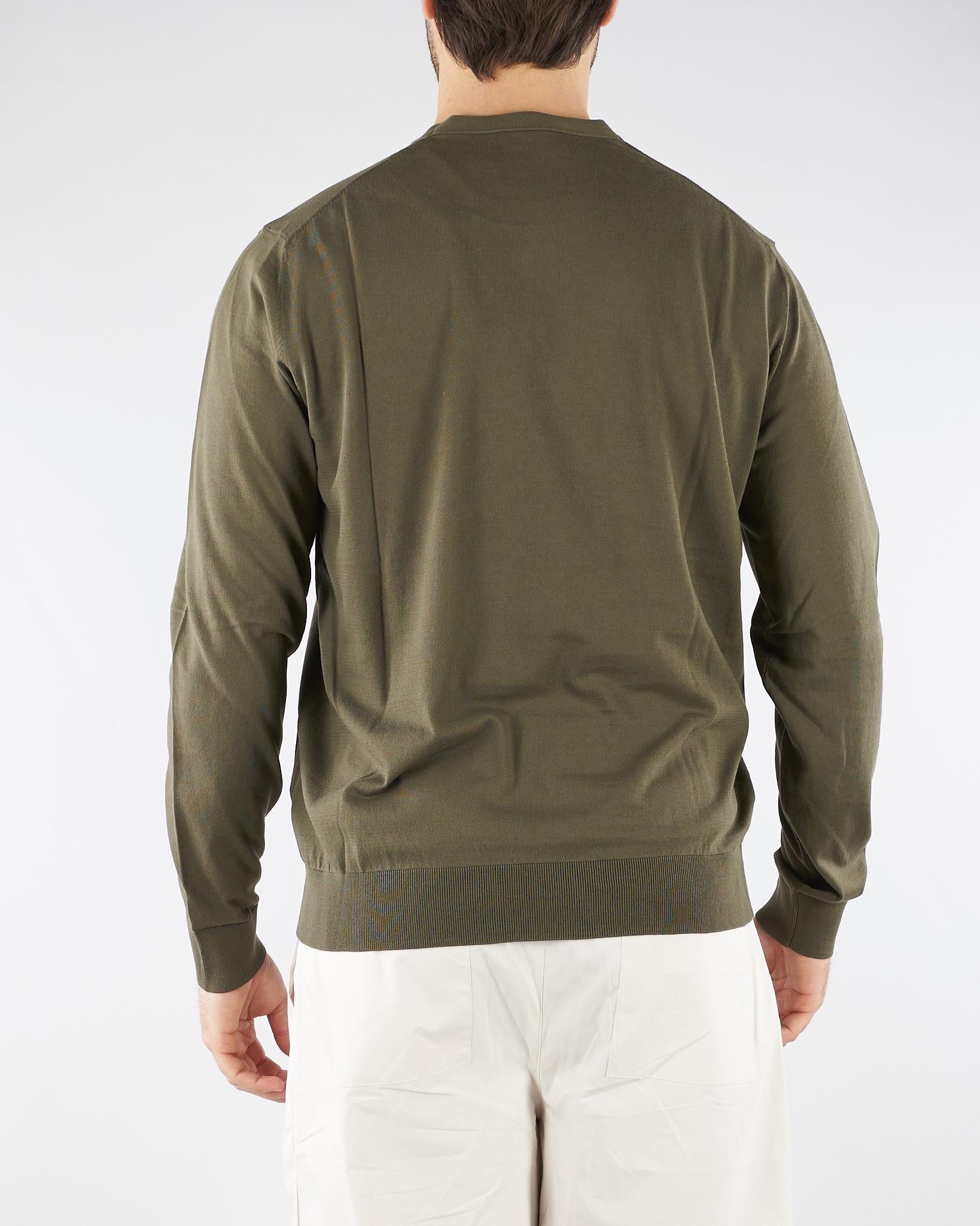 Maglia Verde in puro coton extrafine A001F100 5407 PAOLO PECORA 