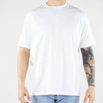 T-shirt Bianco in jersey di cotone con ricamo logo Relaxed fit LT26009 A001 LOW BRAND 