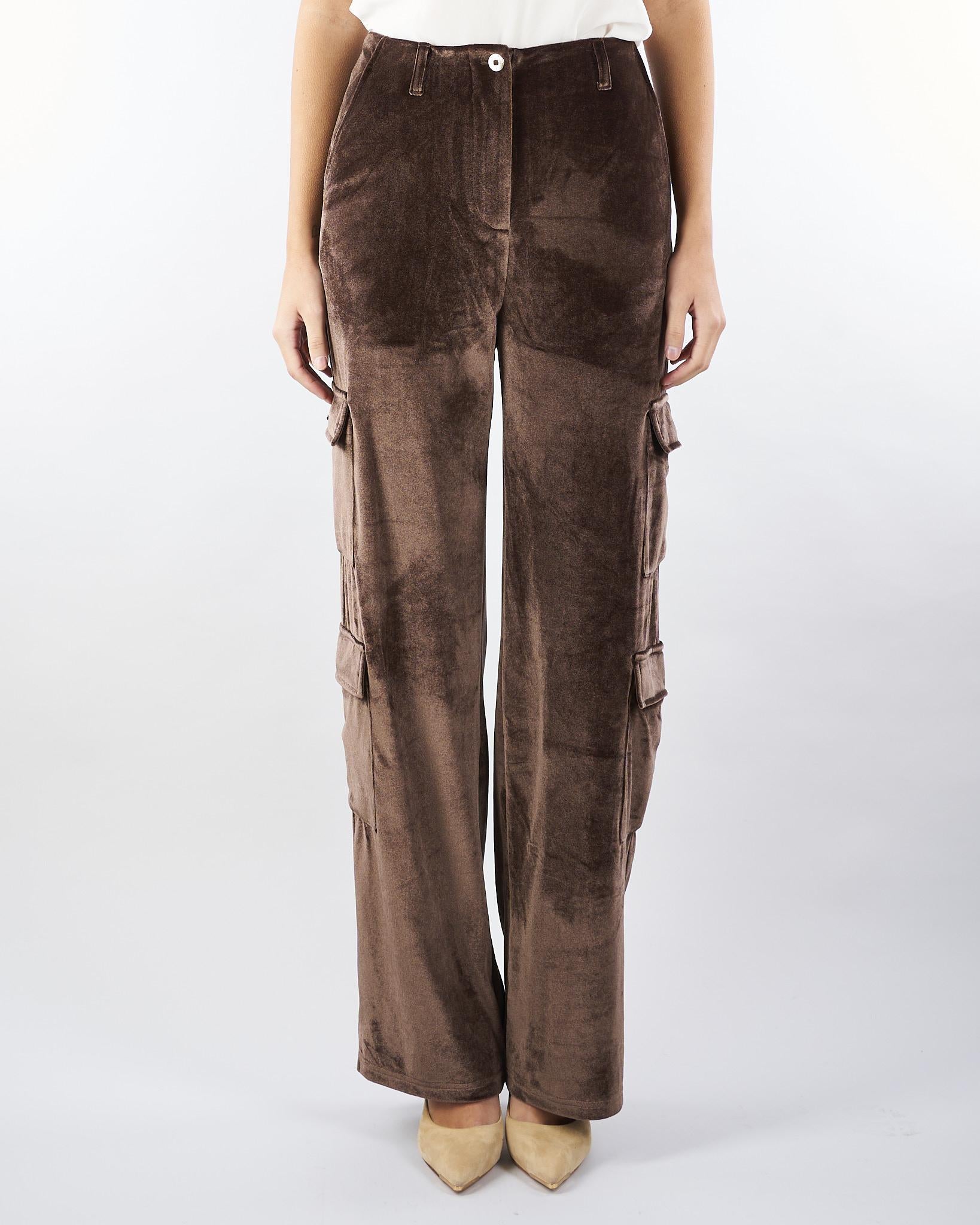 Pantalone Cargo Cioccolato in velluto NS153 85 NO SECRETS 