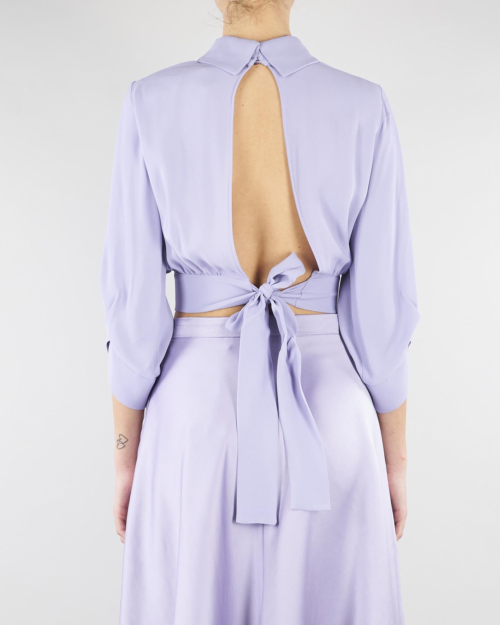 Camicia Lilla in georgette con fusciacca CA14761E2 EV7 ELISABETTA FRANCHI 