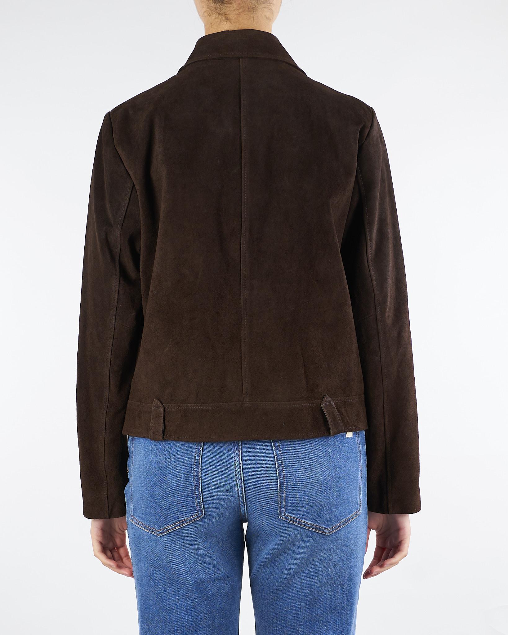 Giacca Marrone in Vera Pelle con Frange TF0328 69 VICOLO 