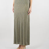 Gonna lunga Verde in maglia di lino con lurex TT3211 13565 TWIN SET 