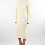 Maglione Crema intrecciato a collo alto 2K0368K9O3A W405 PATRIZIA PEPE 