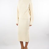 Maglione Crema intrecciato a collo alto 2K0368K9O3A W405 PATRIZIA PEPE 