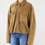 Bomber Scamosciato in Pelle Tabacco con Tasche TAB0171 07 VICOLO 