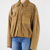 Bomber Scamosciato in Pelle Tabacco con Tasche TAB0171 07 VICOLO 