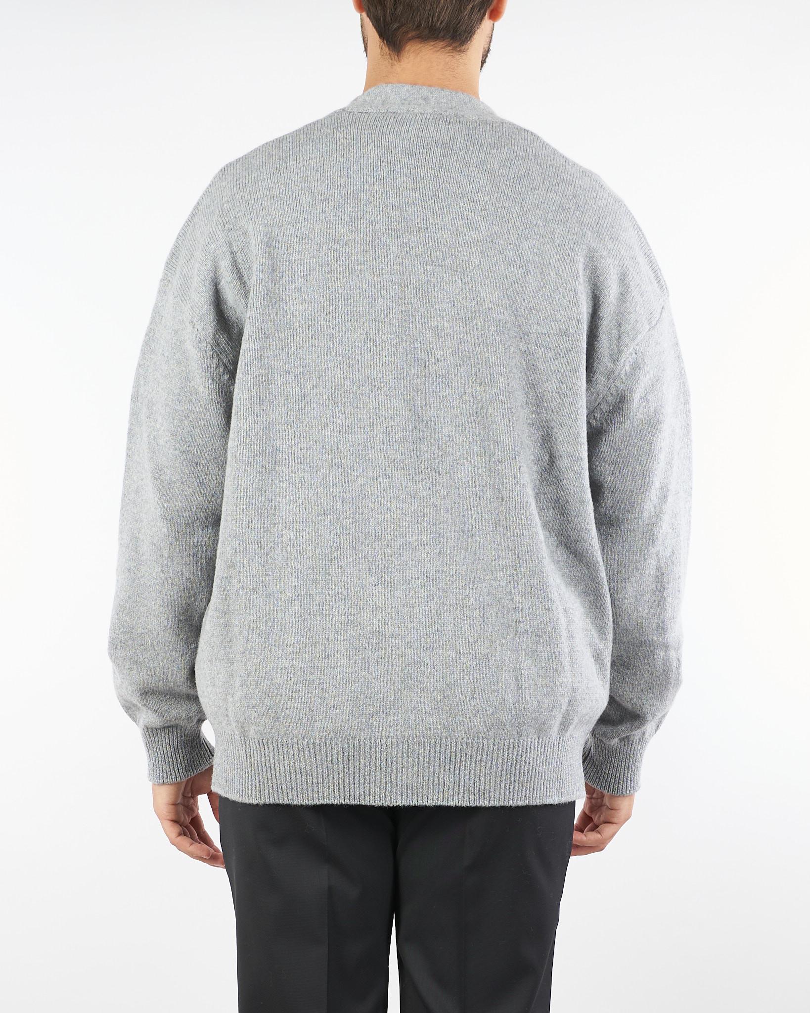 Cardigan Grigio in pura lana e cashmere relaxed fit F5PKMACA037 100 A PAPER KID 