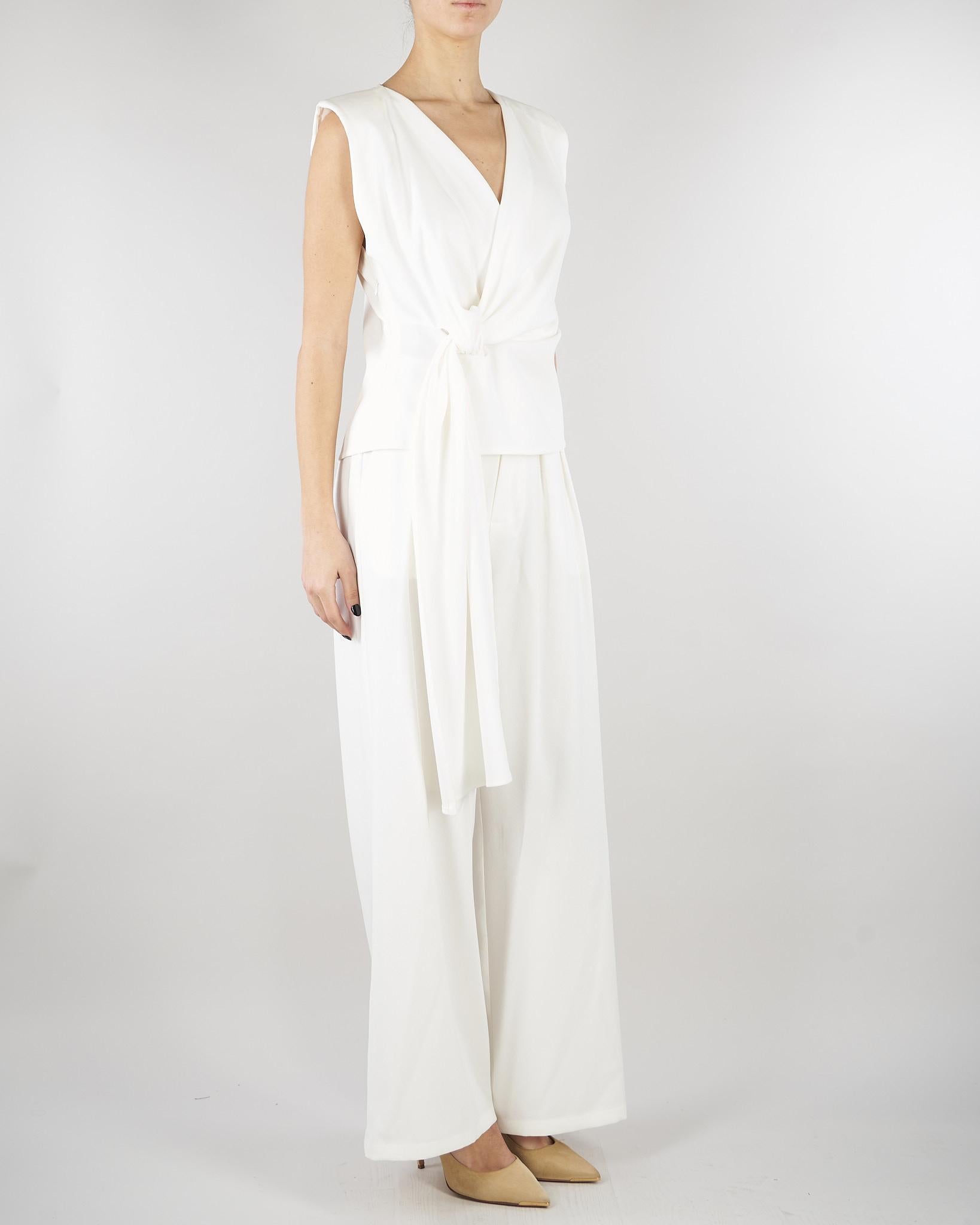 Top Bianco con nodo e volant SS260153 1 ELEH 