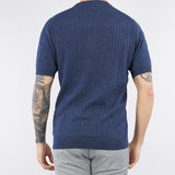 Maglia Blu in misto lino e cotone