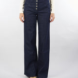 Jeans Denim a palazzo con bottoni 8P0719D113 CA74 PATRIZIA PEPE 