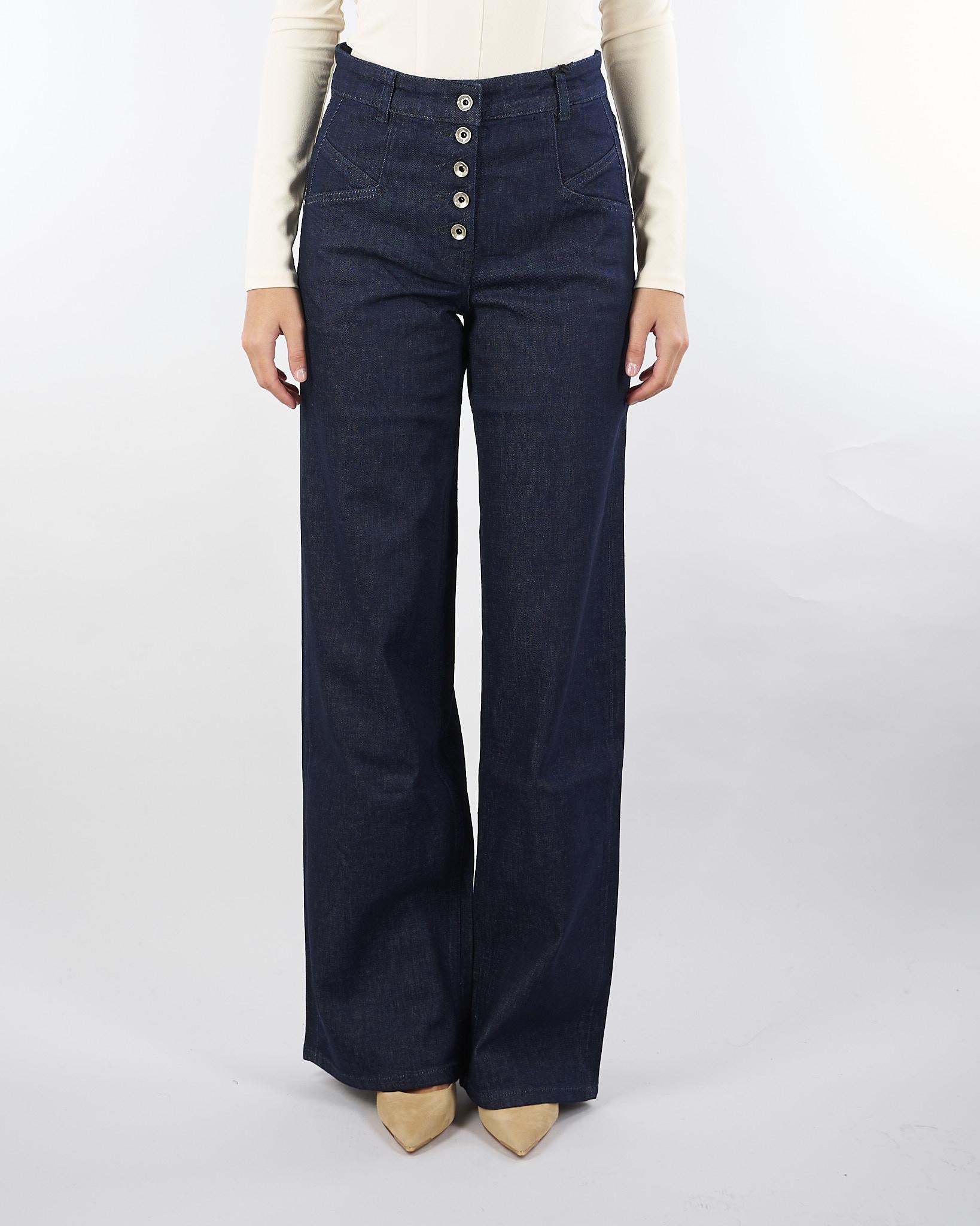 Jeans Denim a palazzo con bottoni 8P0719D113 CA74 PATRIZIA PEPE 