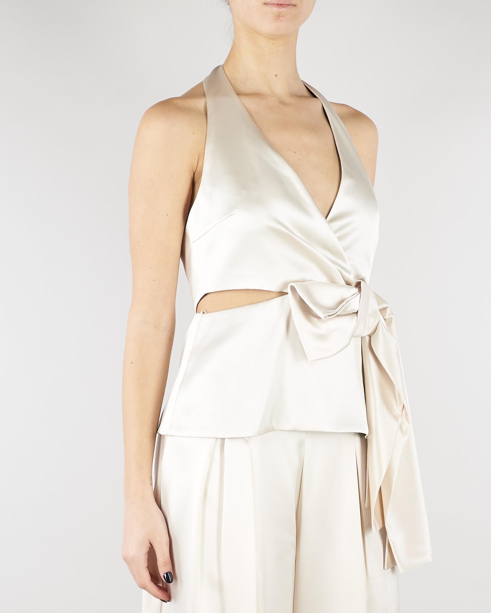 Top Champagne in satin con fiocco SS260348 36 ELEH 