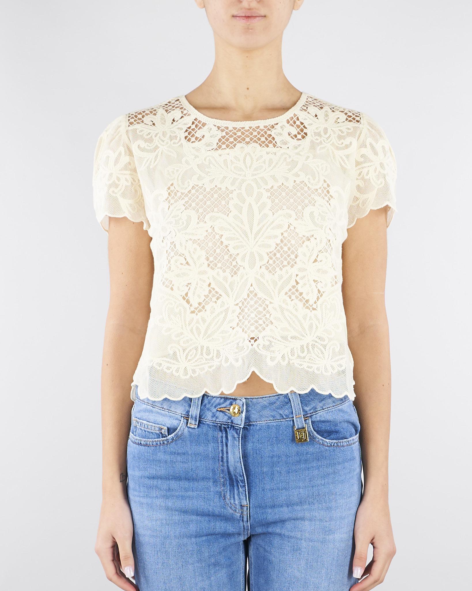 Blusa Burro in mussola con ricamo TP2581 282 TWIN SET 