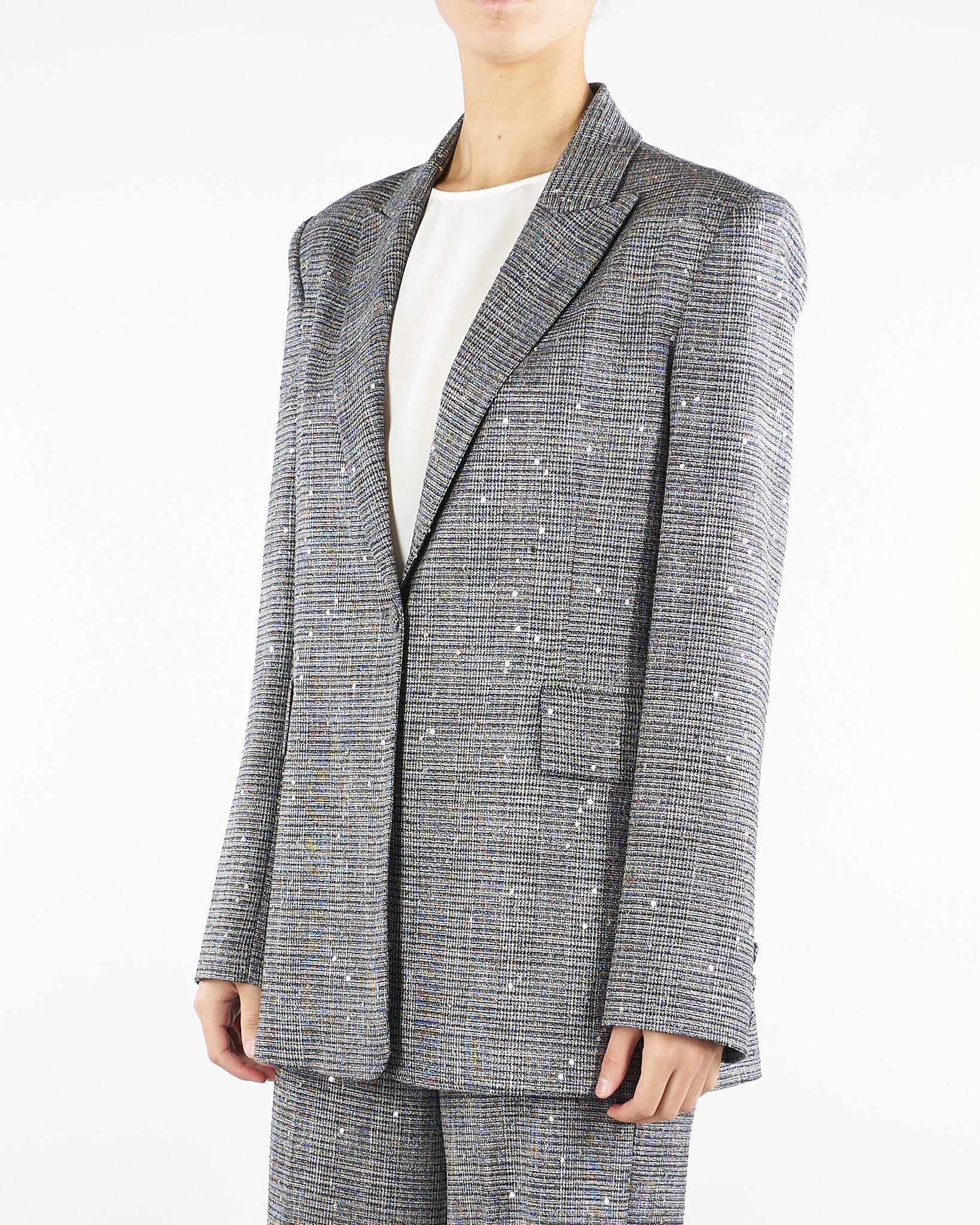 Blazer Nero-Bianco microfantasia con pailletets ACTGC010GI1051 00 ACTUALEE 