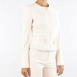 Giacca Milk in doppio crêpe con dettagli zip GI17356E2 DZ9 ELISABETTA FRANCHI 