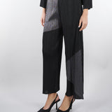 Pantalone Nero plissettato con inserti in lurex M6PY27 B1063 MEIMEIJ 