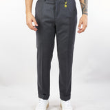 Pantalone Grigio in flanella di lana con pences 3932P1658250501 98 MANUEL RITZ 