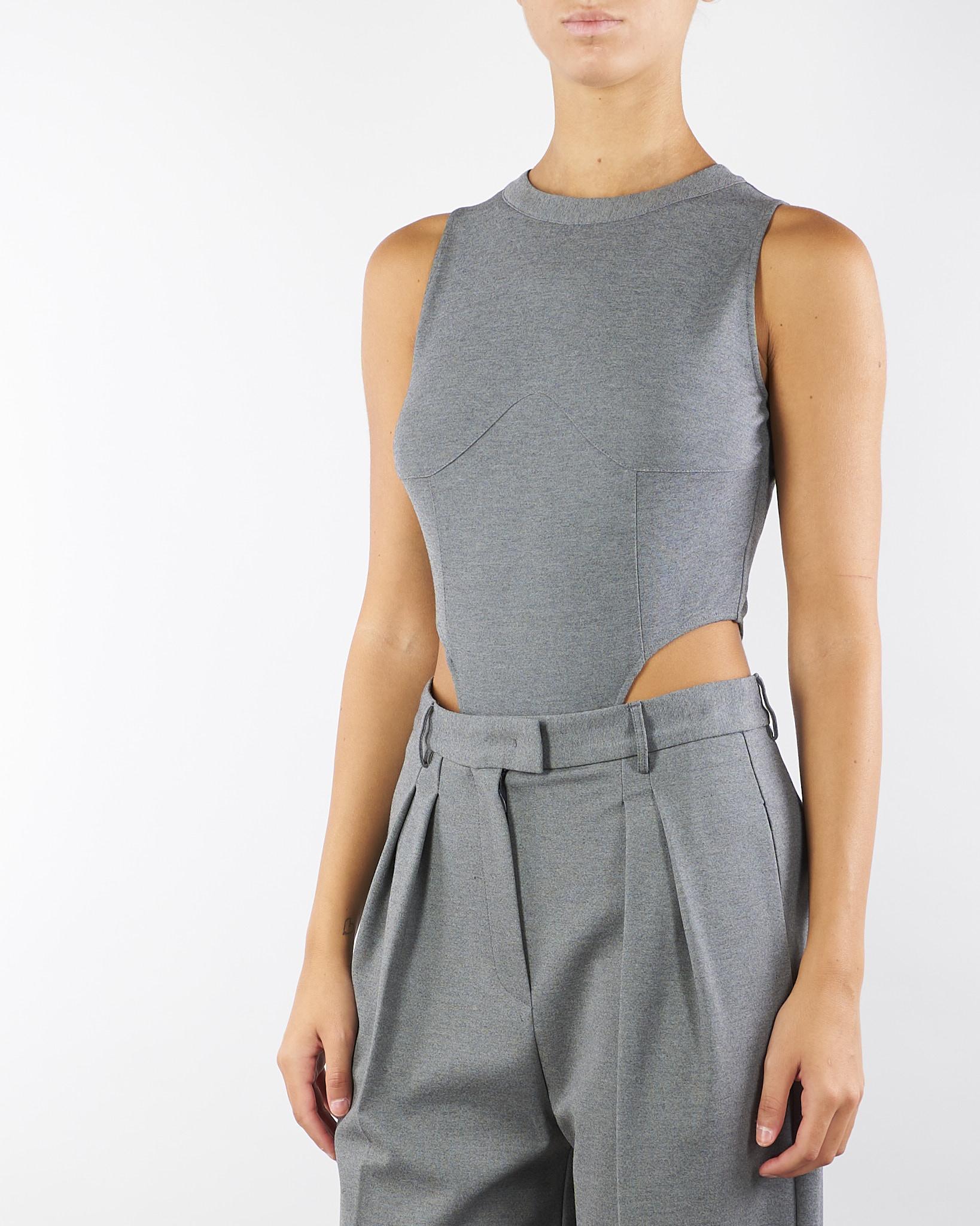 Body Grigio ultrasgambato BD00201TJER0060 V0071 SIMONA CORSELLINI 