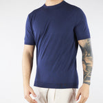 Maglia Blu in misto cotone e seta U0288M5208 54 UNGARO 