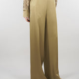 Pantalone Verde in satin wide leg E2259420 30 CLIPS 