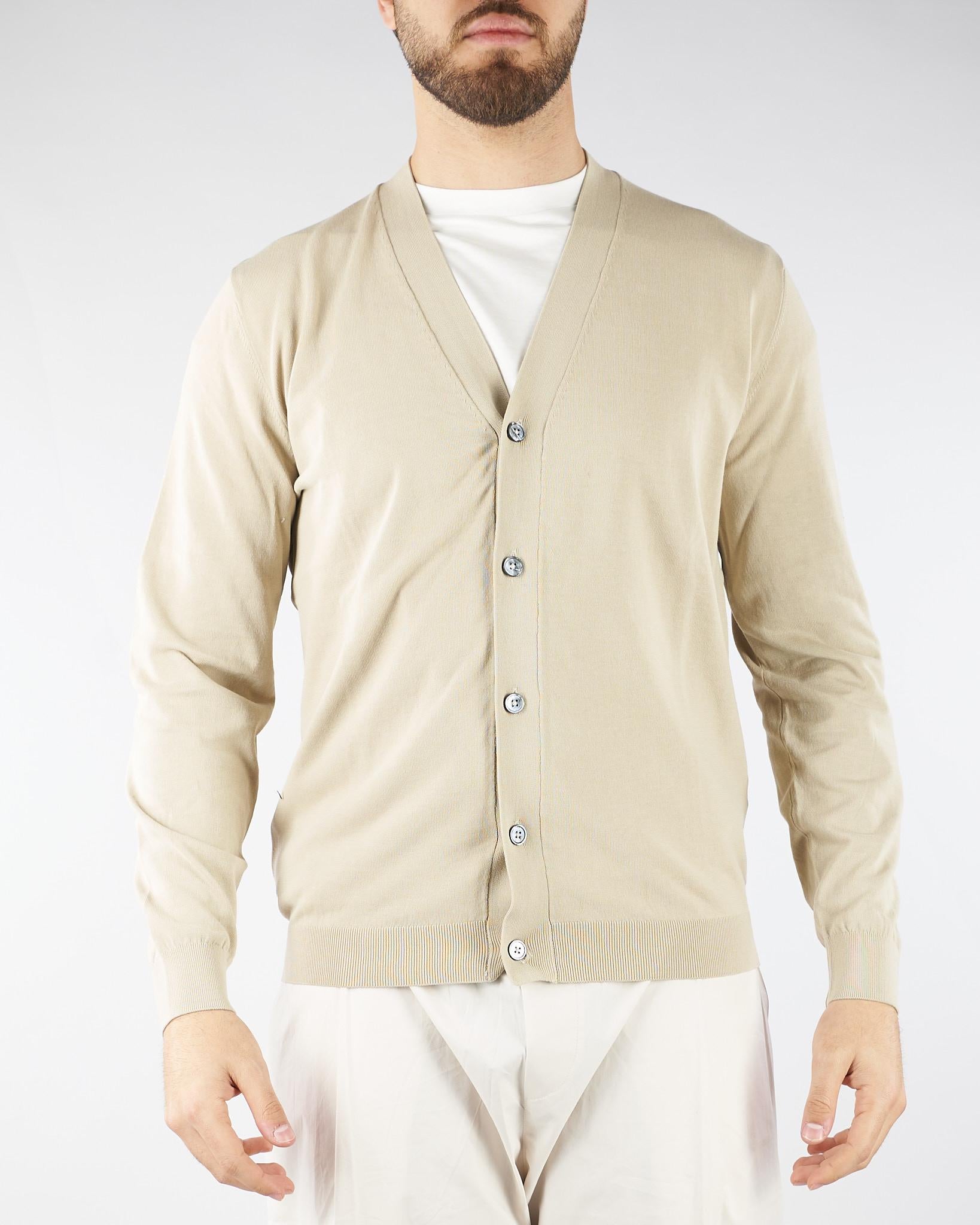 Cardigan Beige in puro cotone DK17002 30 DIKTAT 