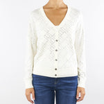 Cardigan Milk-Silver in lana con cristalli MK26B56E2 EH9 ELISABETTA FRANCHI 