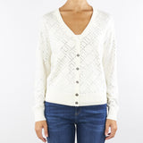 Cardigan Milk-Silver in lana con cristalli MK26B56E2 EH9 ELISABETTA FRANCHI 