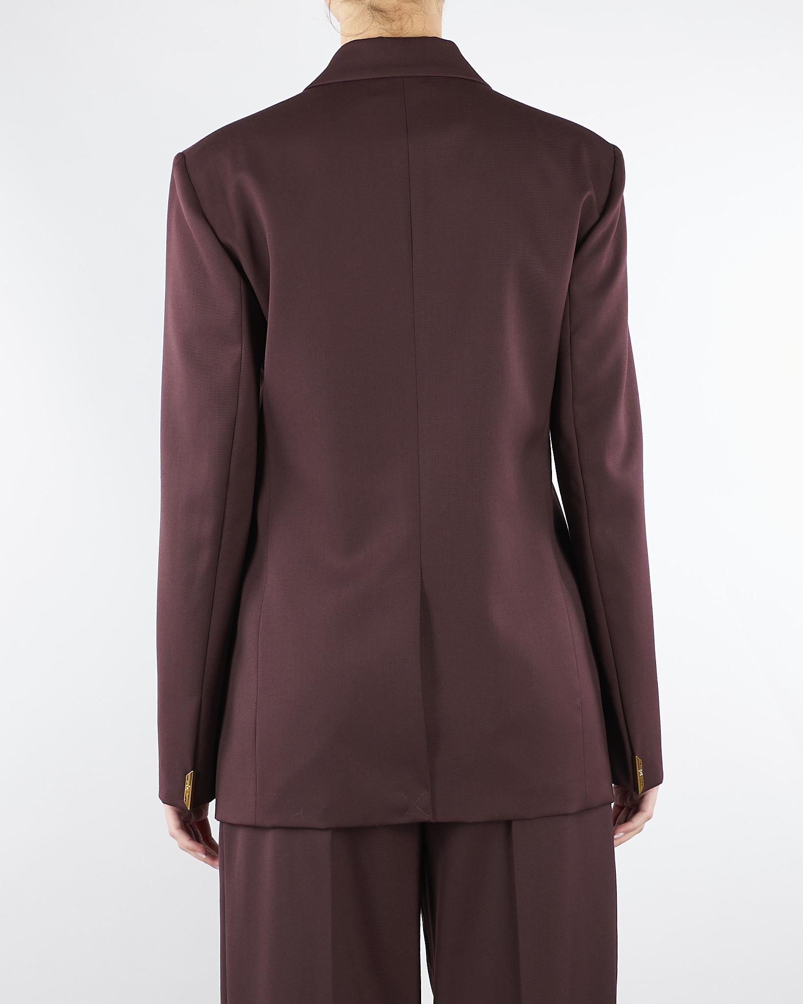 Giacca Cacao in fresco lana con placca gioiello GI22061E2 644 ELISABETTA FRANCHI 