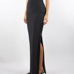 Gonna Nero in crêpe leggero con dettagli smoking GO11156E2 110 ELISABETTA FRANCHI 