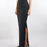 Gonna Nero in crêpe leggero con dettagli smoking GO11156E2 110 ELISABETTA FRANCHI 