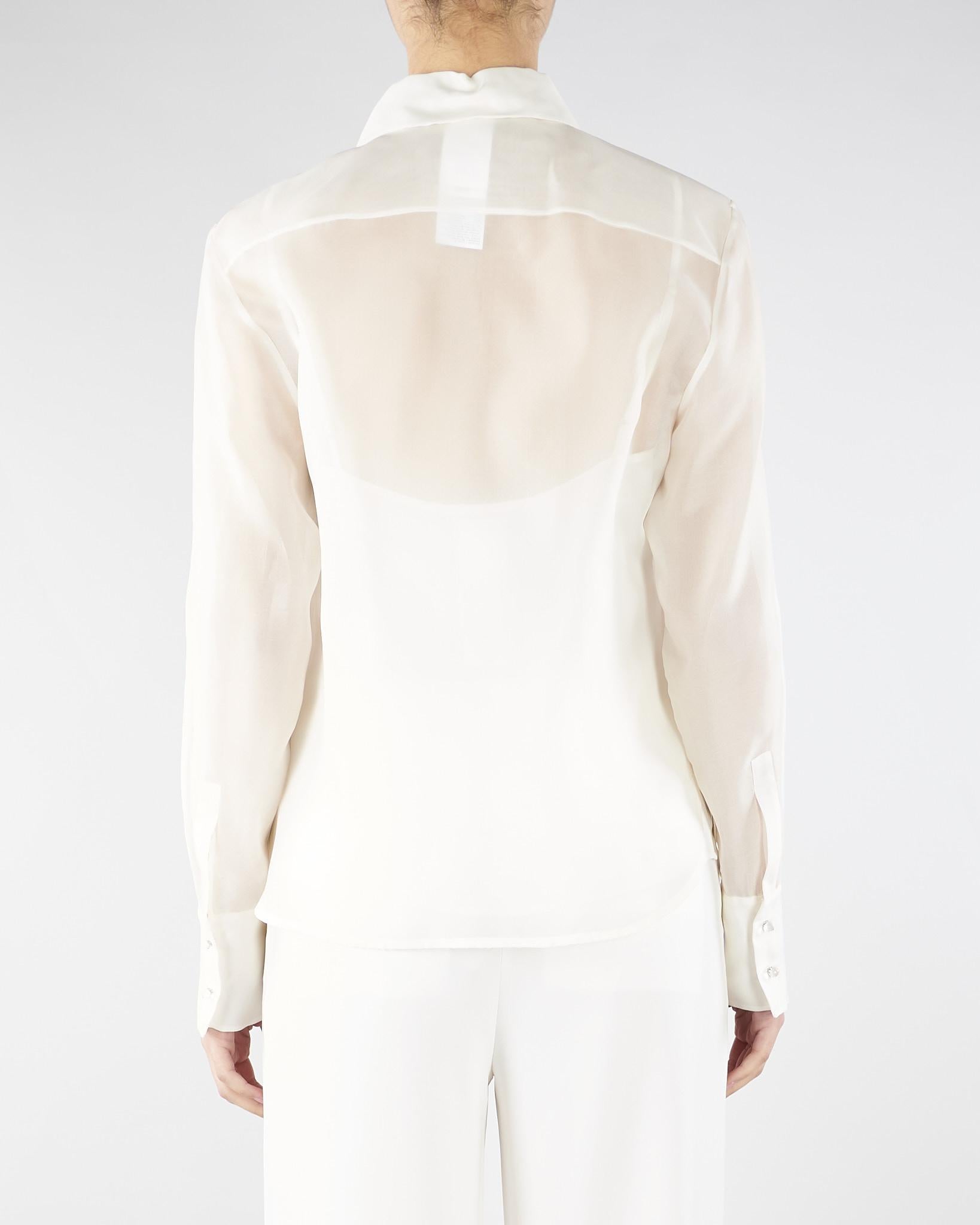 Camicia Avorio in organza di seta MSEAGI 7 MAX MARA STUDIO 