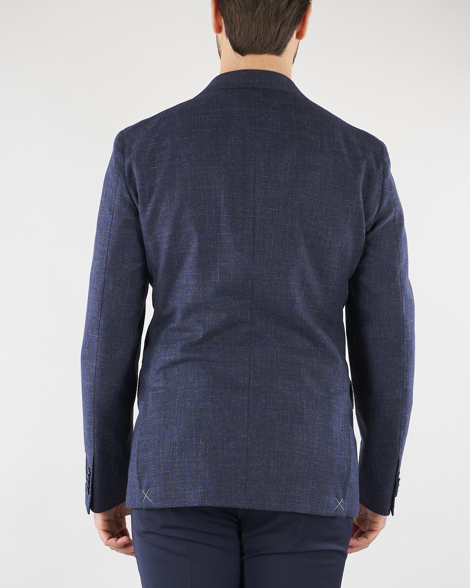 Giacca Blu microfantasia doppiopetto 27XZ932766905 01 CORNELIANI 