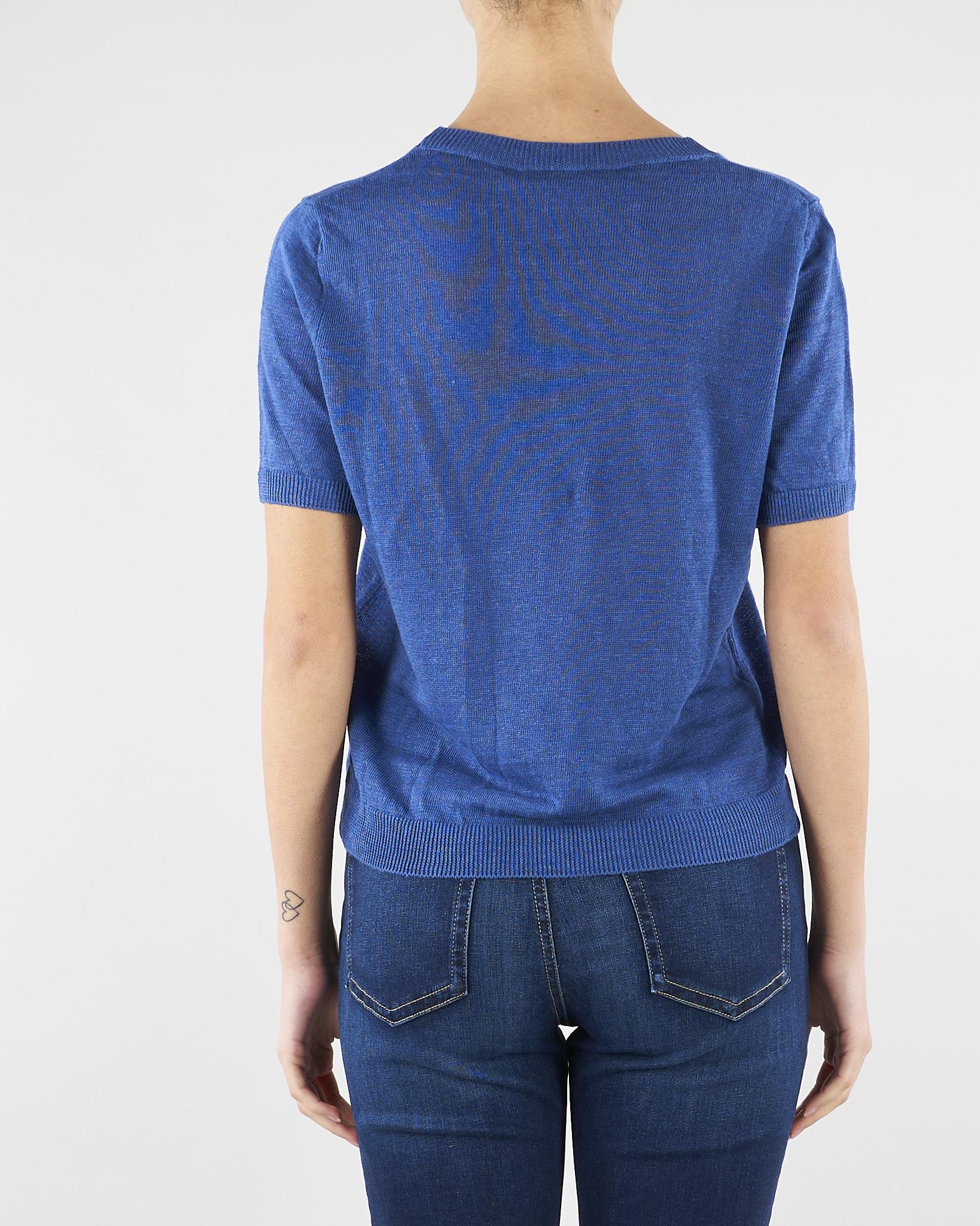 Maglia Blu basic in filato di lino WKDPANCONE 12 MAX MARA WEEKEND 