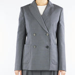 Blazer Grigio doppiopetto in tela di lana ORNATI 3 MAX MARA WEEKEND 