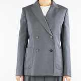 Blazer Grigio doppiopetto in tela di lana ORNATI 3 MAX MARA WEEKEND 