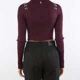 Maglia Bordeaux glam rock aderente 2K0320K291 M536 PATRIZIA PEPE 