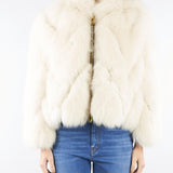 Vera Pelliccia Beige con cappuccio LC2066 3 YES LONDON 